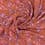 Viscose fabric with flowers - rust-colored