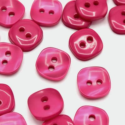 Square pearly button - fuchsia