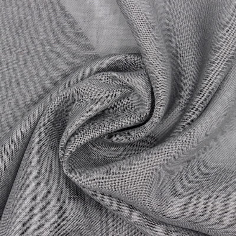 Plain linen veil fabric - grey