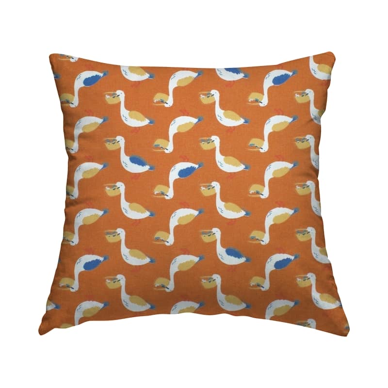 100% cotton fabric with pelicans - rust