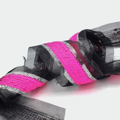 Fantasy ribbon with glitter - pink 