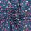 Cotton fabric with flowers - navy blue 