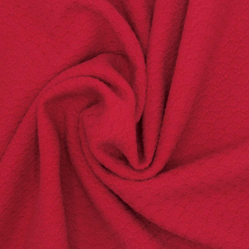 Fabric in wool and polyester - red