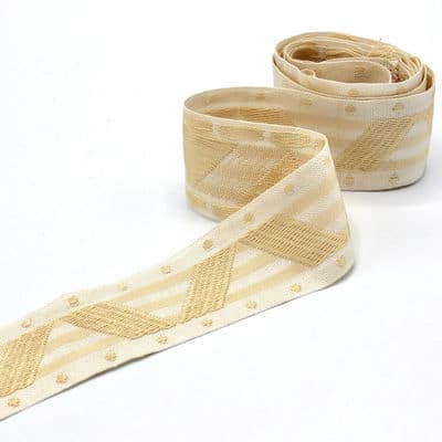 Vintage jacquard biesband - beige