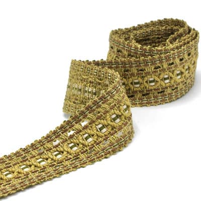 Vintage jacquard braid trim - gold