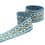 Vintage jacquard braid trim - ecru and blue