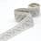 Vintage jacquard braid trim - white and grey 