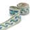 Vintage jacquard braid trim - ecru and turquoise 