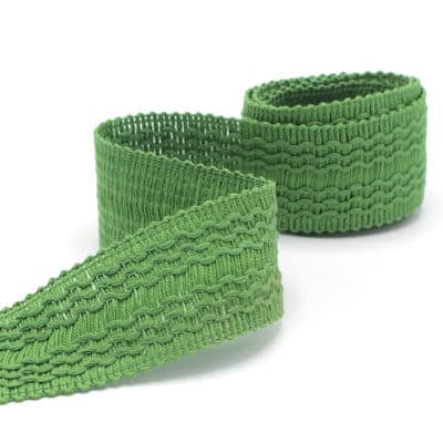 Vintage jacquard braid trim - grass green