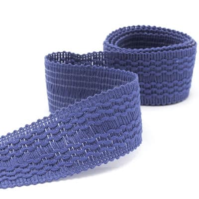 Vintage jacquard braid trim - blue