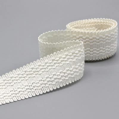 Vintage jacquard braid trim - off-white