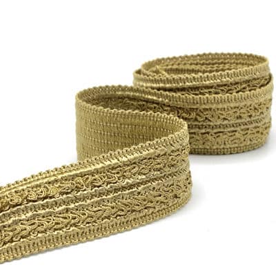 Vintage jacquard braid trim - gold