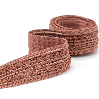 Vintage jacquard braid trim - old pink 