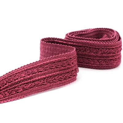 Galon Jacquard vintage fuchsia