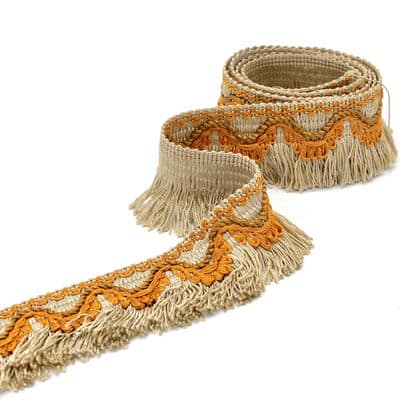 Viscose fringes - beige and orange