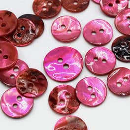 Red mother-of-pearl buttons