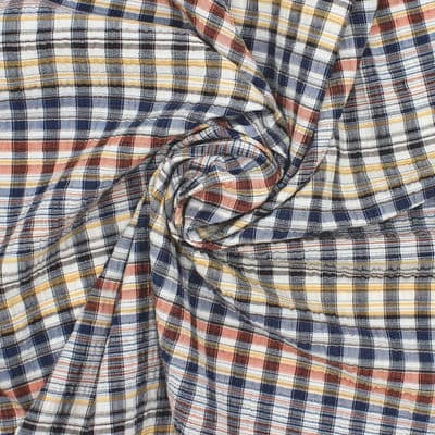 Checkered cotton fabric - multicolored