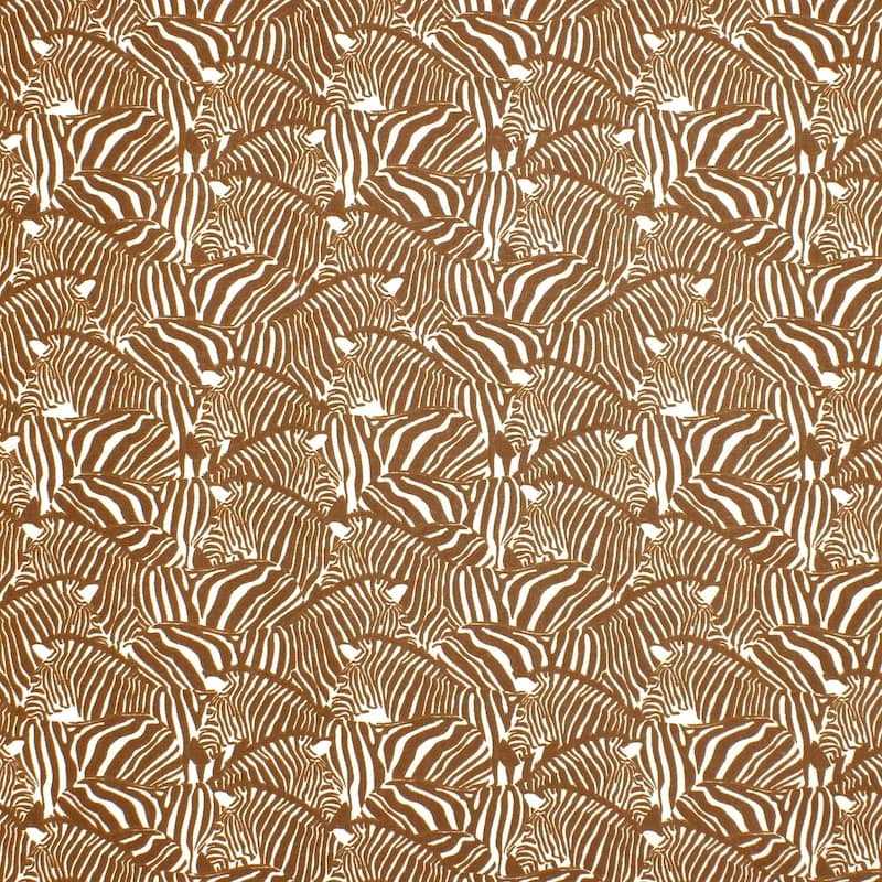 100% cotton fabric with zebra pattern - brown