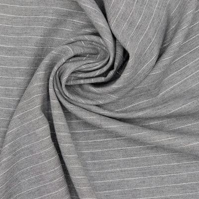 Fabric in viscose and cotton with lurex stripes - grey 