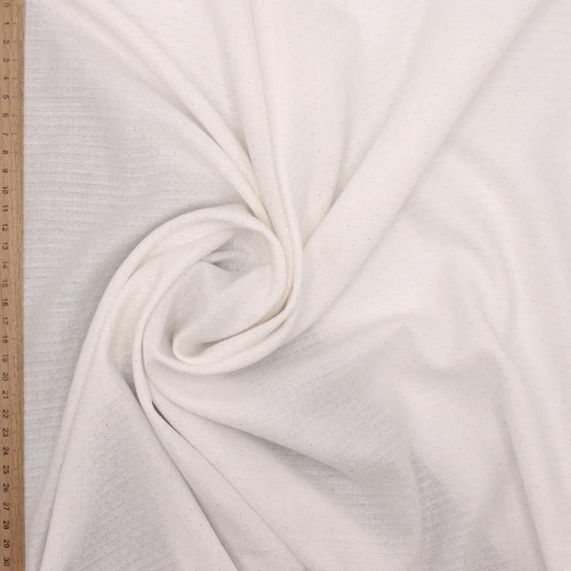 Tissu viscose fil doré - blanc cassé