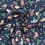 Cotton fabric with elves - navy blue 