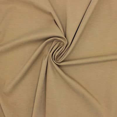 Extensible twill fabric with washed silk aspect - beige 