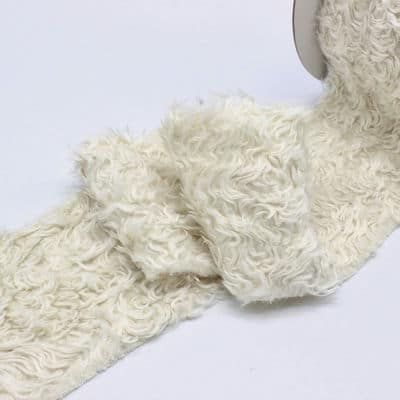 Astrakan faux fur ribbon - ecru