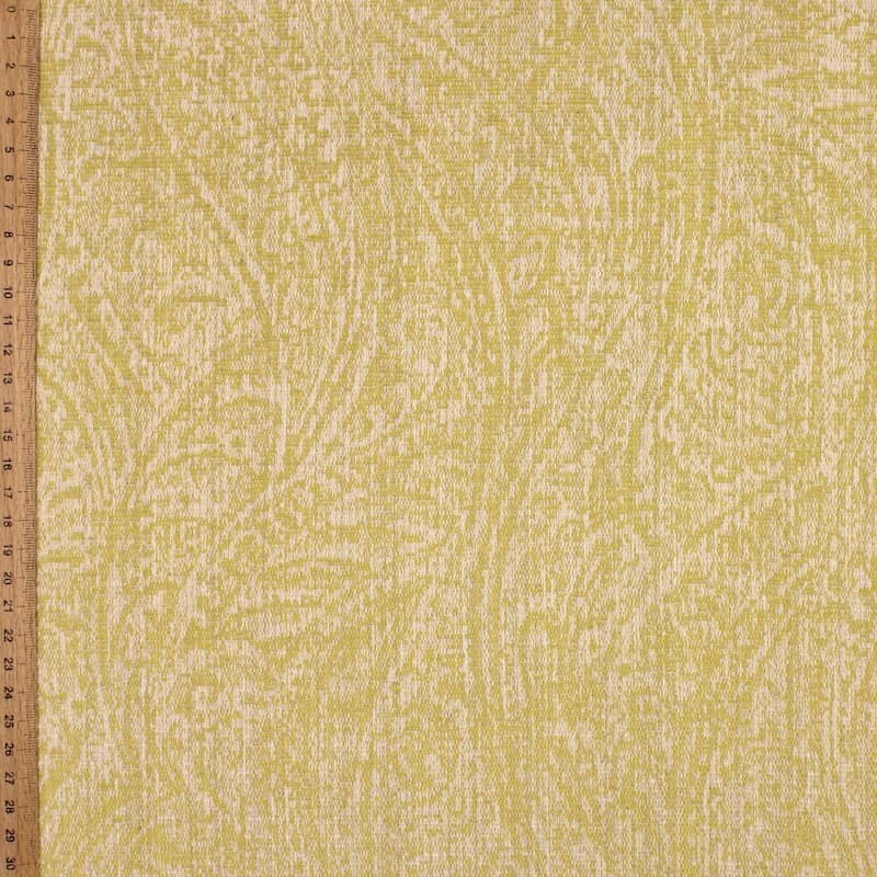 Jacquard fabric with arabesque pattern - anise green