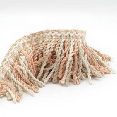 Viscose franjes - zalmkleurig, beige en gebroken wit