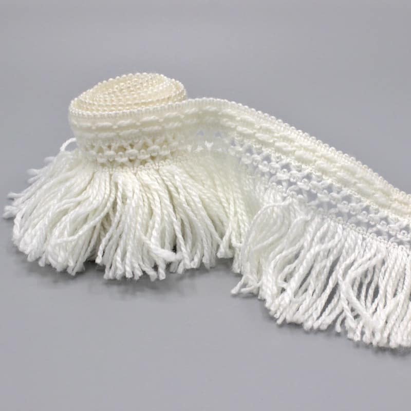 Frange aspect laine blanc