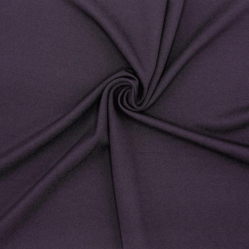 Extensible fabric in viscose and polyester - eggplant-color