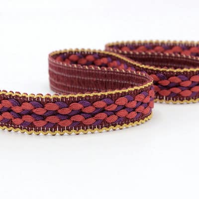 Fantasy braid trim - burgondy and purple