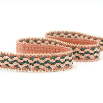 Fantasy braid trim - pink and green 