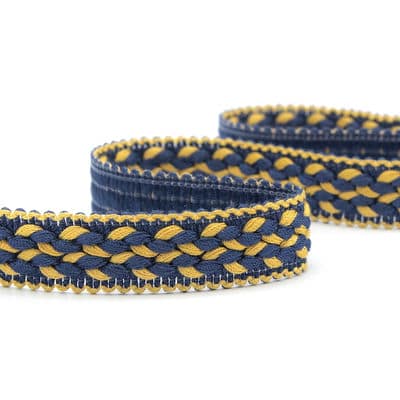 Fantasy braid trim - blue and gold