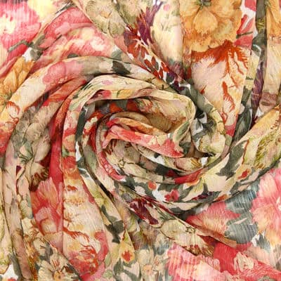 Cloth of 1,50m pleated veil fabric with flowers