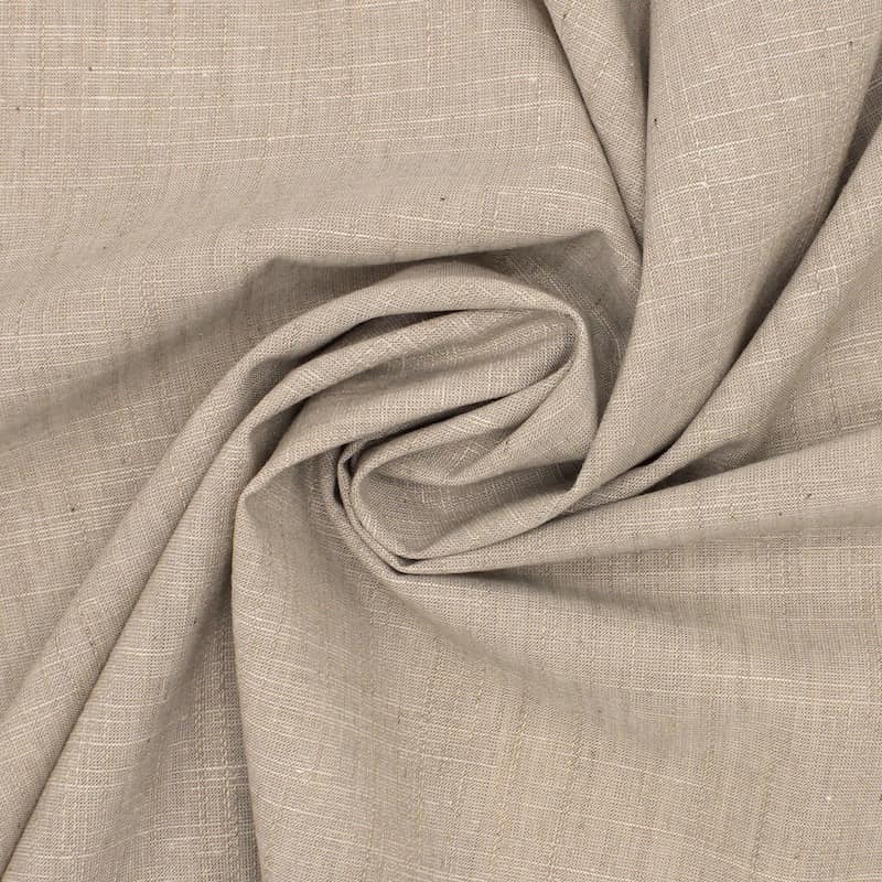 Tissu viscose et laine uni - beige