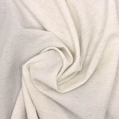 Striped fabric in viscose and linen - off-white