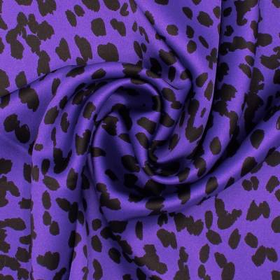 Tissu polyester animal - mauve