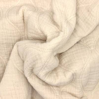 Quilted double gauze fabric - ecru 