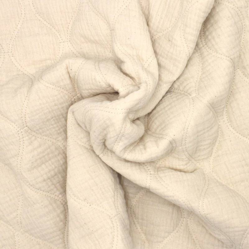 Quilted double gauze fabric - ecru 