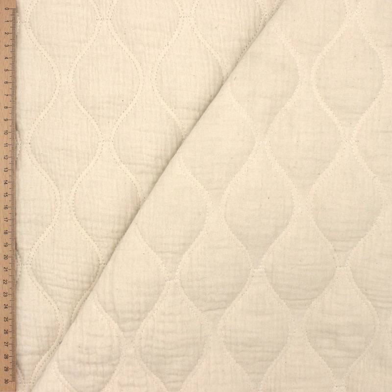 Quilted double gauze fabric - ecru 