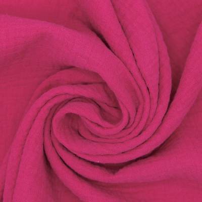 Tissu double gaze de coton - fuchsia