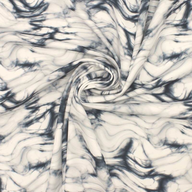 Fabric resembling lycra with pattern - white