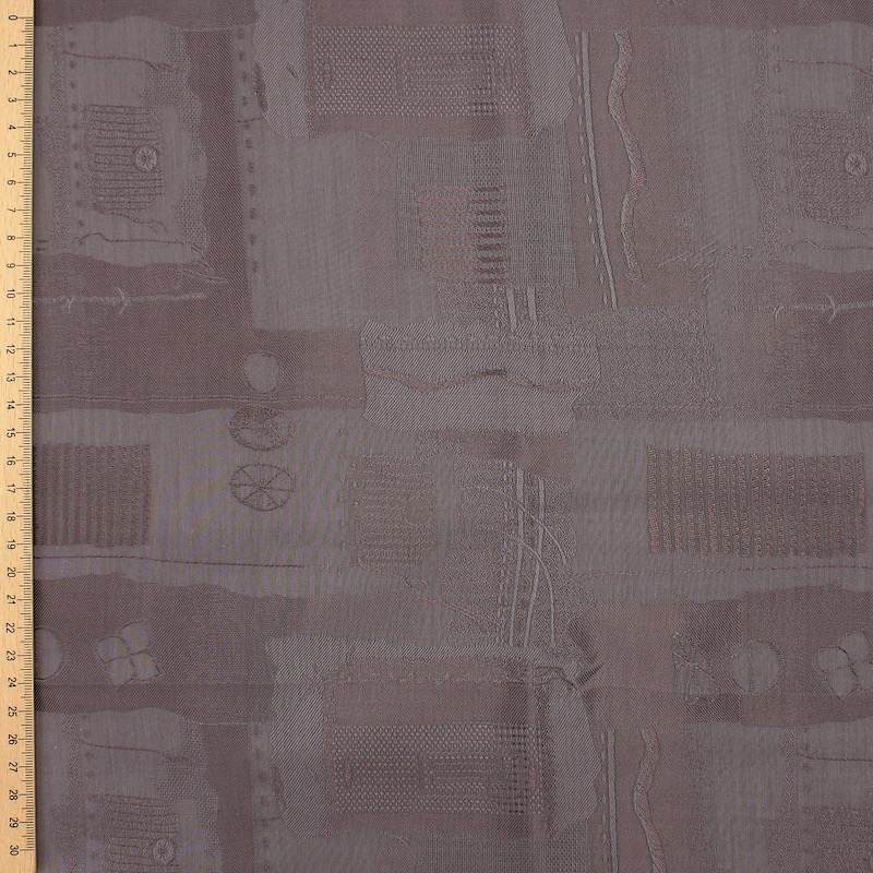 Tissu jacquard motif satiné - taupe