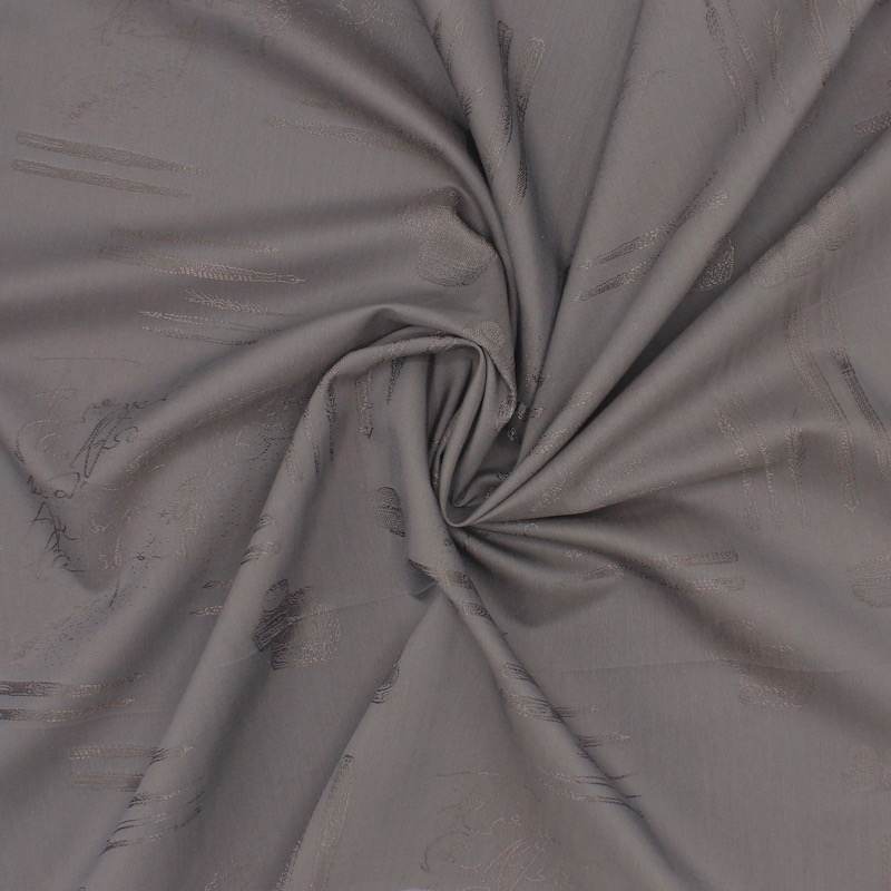 jacquard fabric with satin pattern - grey