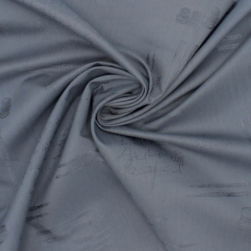 jacquard fabric with satin pattern - blue