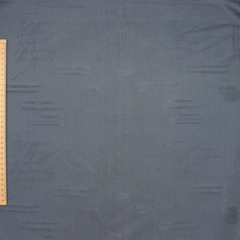 jacquardstof met satijnmotief - blauw