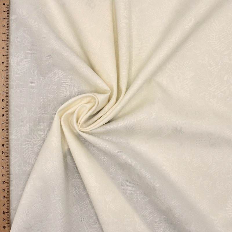 Viscose and cotton jacquard fabric - off white