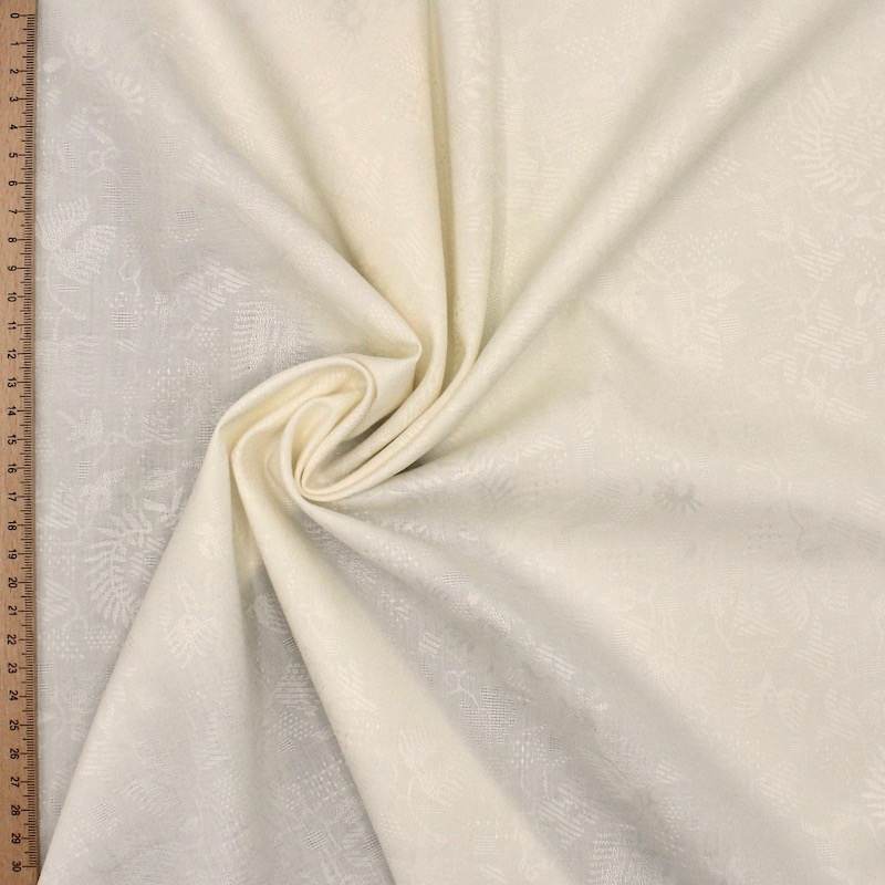 Tissu jacquardcoton - blanc cassé