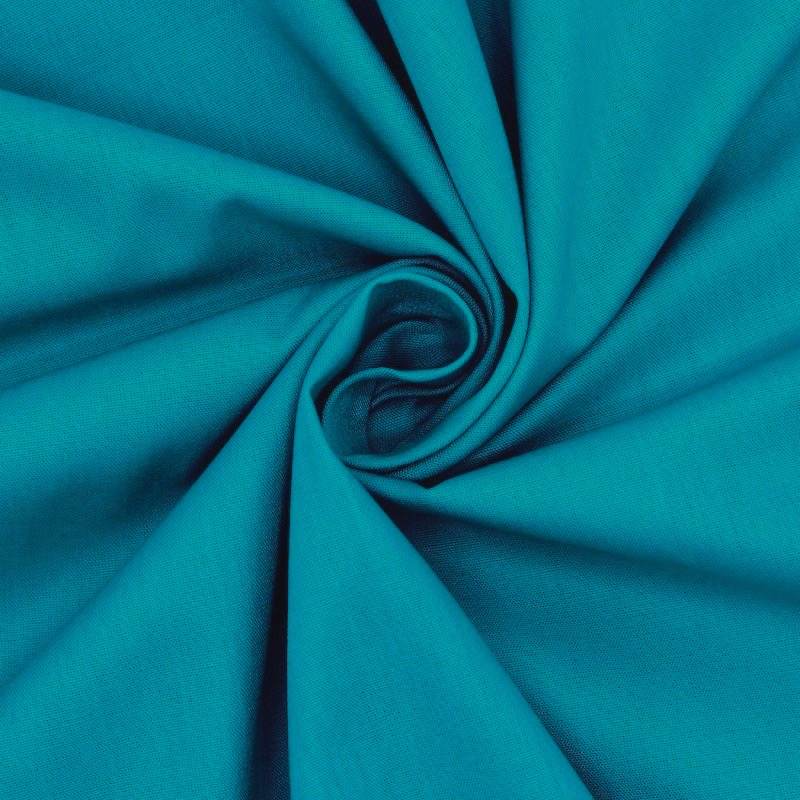 Sheeting fabric in cotton - plain peacock blue